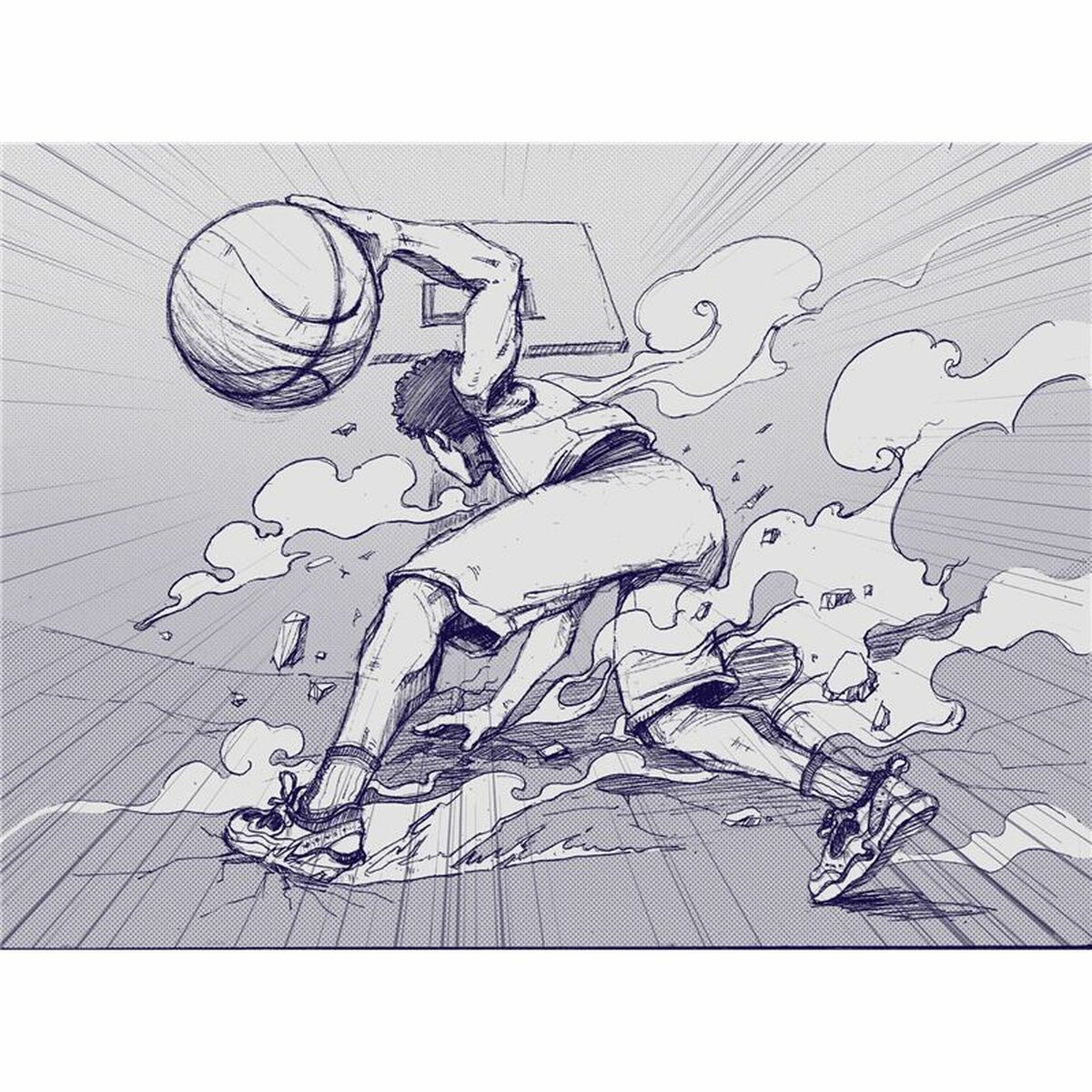 Basketball Ball Spalding Sketch Dribble Black Natural rubber (Size 7)-2
