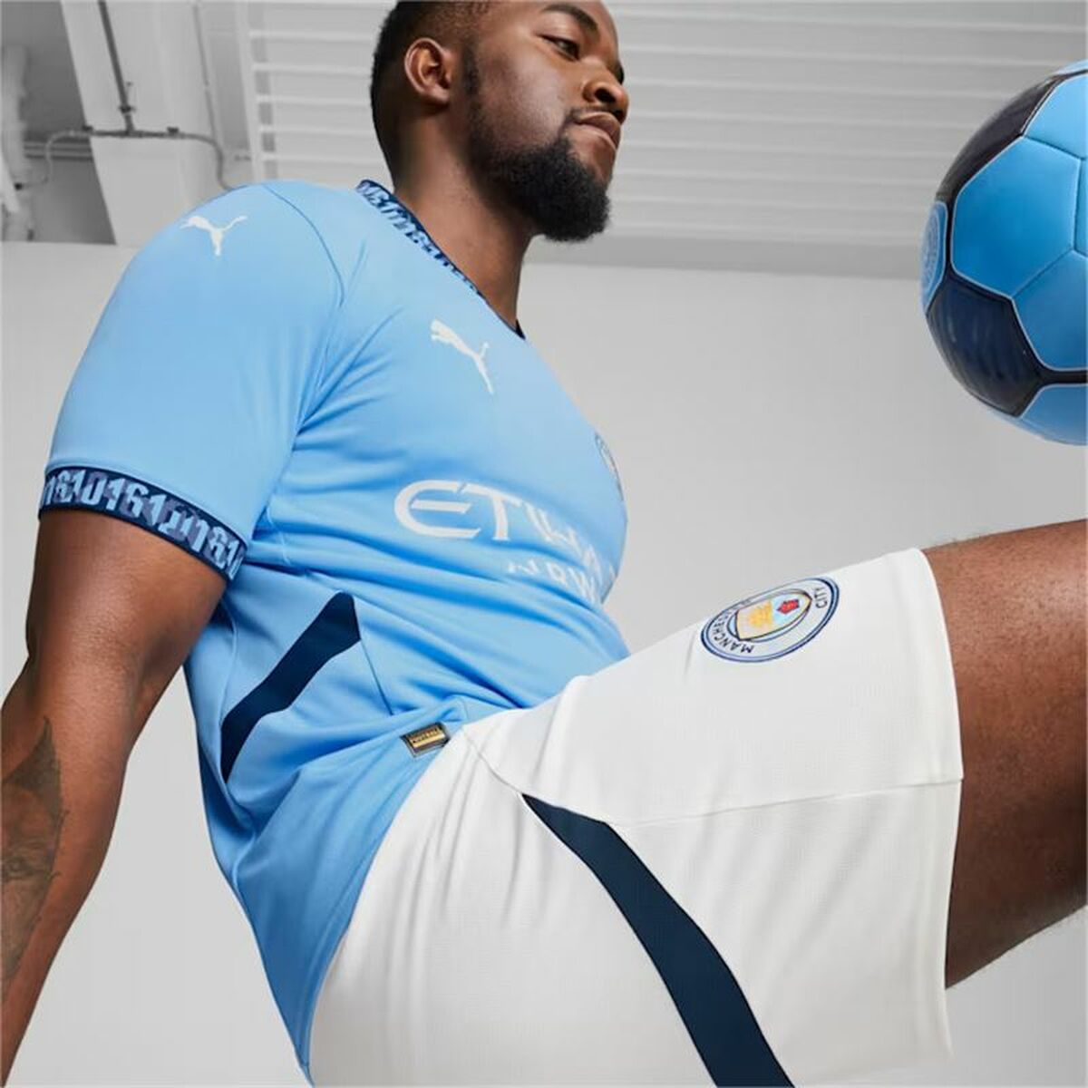Men's Short-sleeved Football Shirt Puma Manchester City 24/25 1ª-6