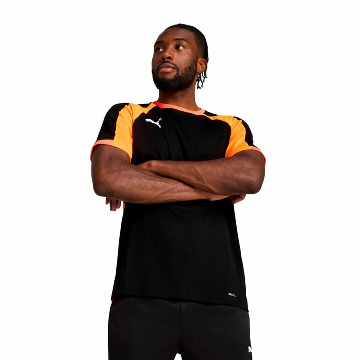 Men's Short-sleeved Football Shirt Puma Individualliga Black-6