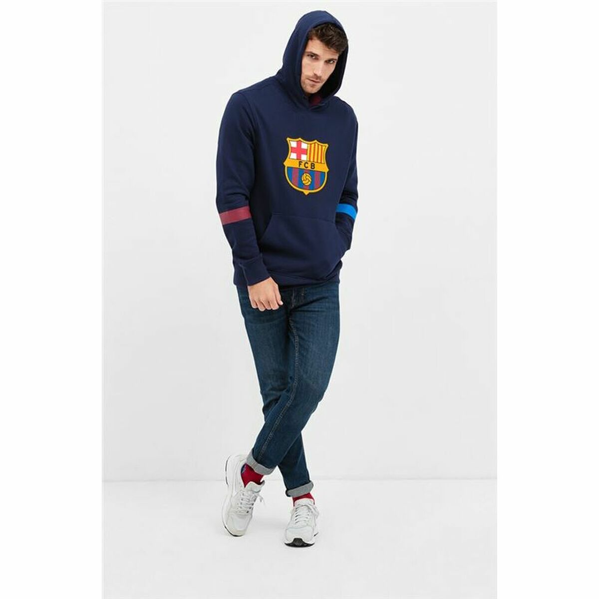 Men’s Hoodie F.C. Barcelona Navy Blue-4