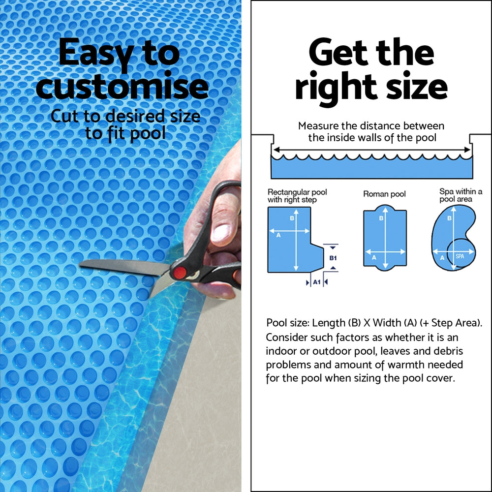 Aqua Buddy Pool Cover 600 Micron 6.5x3m Swimming Pool Solar Blanket Blue