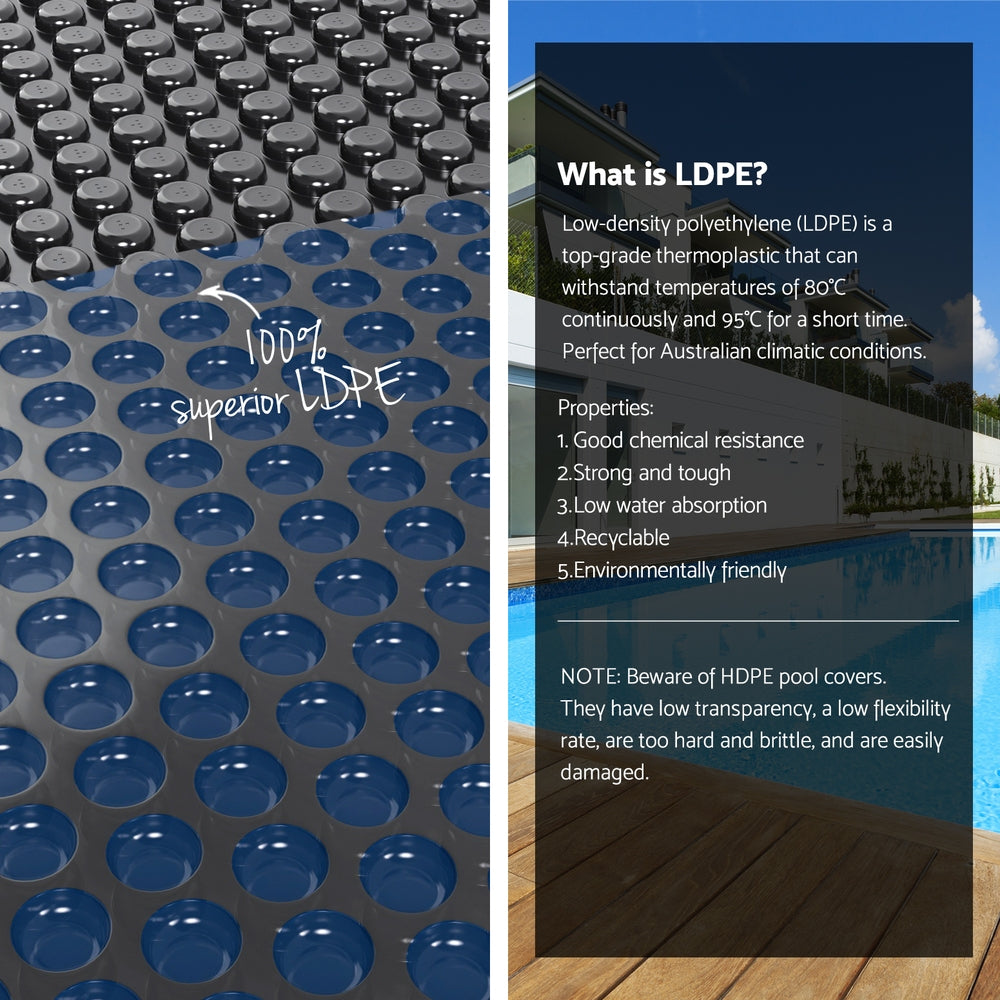 Aqua Buddy Pool Cover 600 Micron 9.5x5m Swimming Pool Solar Blanket Blue Black