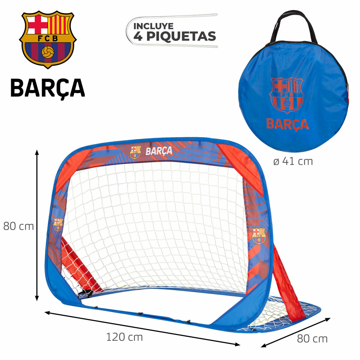 Set of 2 football goals F.C. Barcelona 120 x 80 x 80 cm (2 Units)-3