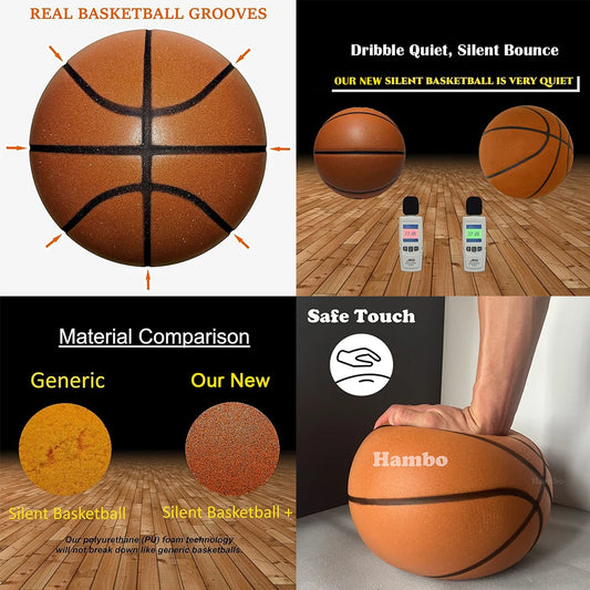 Silent Basketball (Sizes 7, 6, 5) – Quiet Airless Foam Training Ball