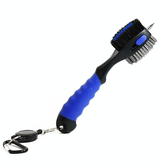 Portable Golf Club Brush - Retractable - Blue