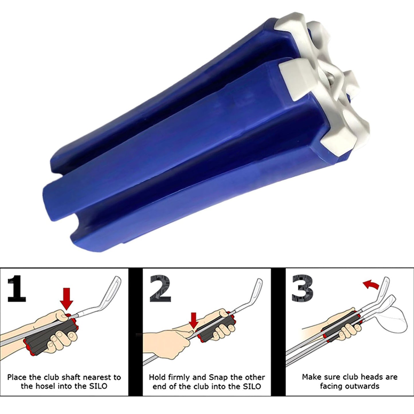 Grey And Blue Golf Club Carrier 2-Pack - Durable ABS+PET Golf Club Holder for Secure Storage and Easy Transport