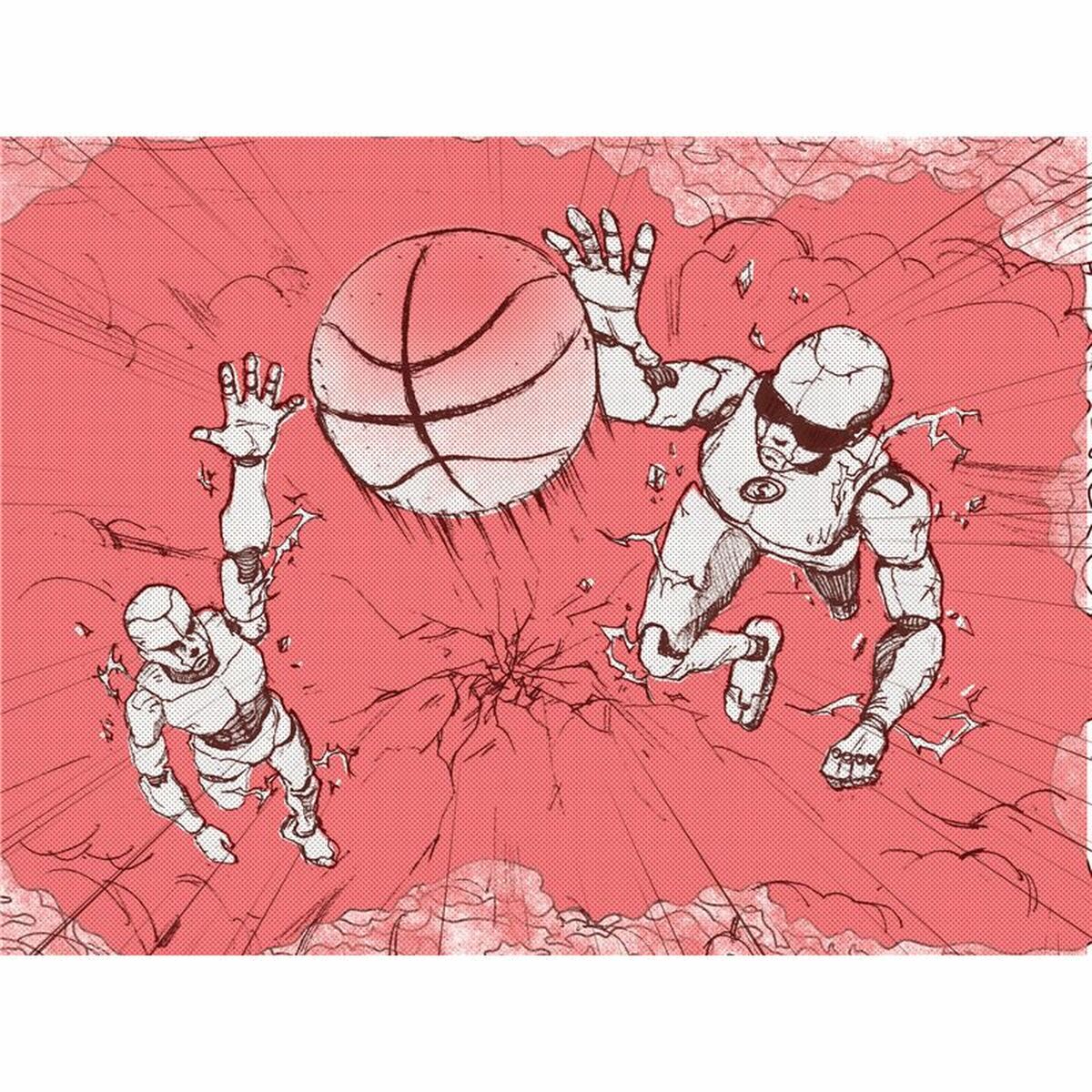 Basketball Ball Spalding Sketch Dribble Red Natural rubber (Size 7)-2