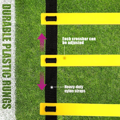 1 Set PE Agility Ladder for Speed Training, Multi-Size Horizontal Speed Ladders with Cones, Soccer & Basketball Footwork Drill Equipment, Football Fitness Training Gear