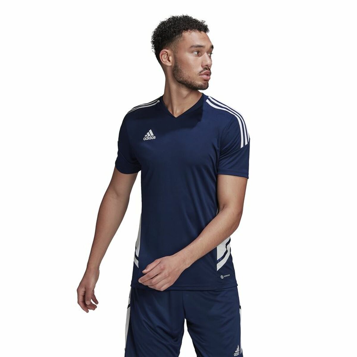 Men's Short-sleeved Football Shirt Adidas Con22 Blue-9