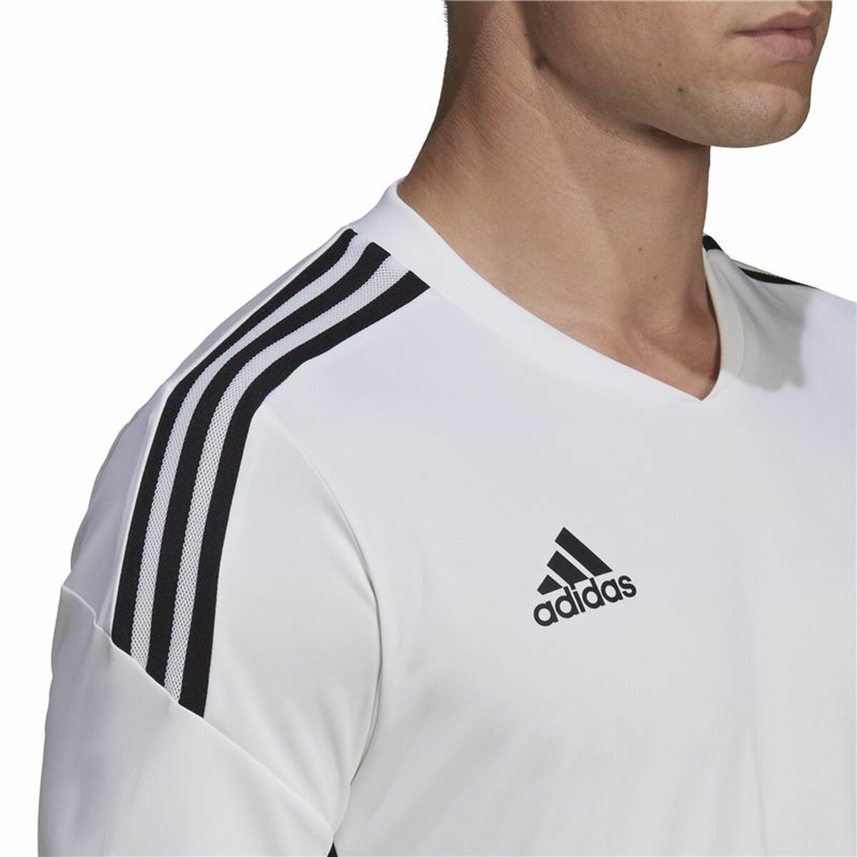 Men's Short-sleeved Football Shirt Adidas Con22 White-3