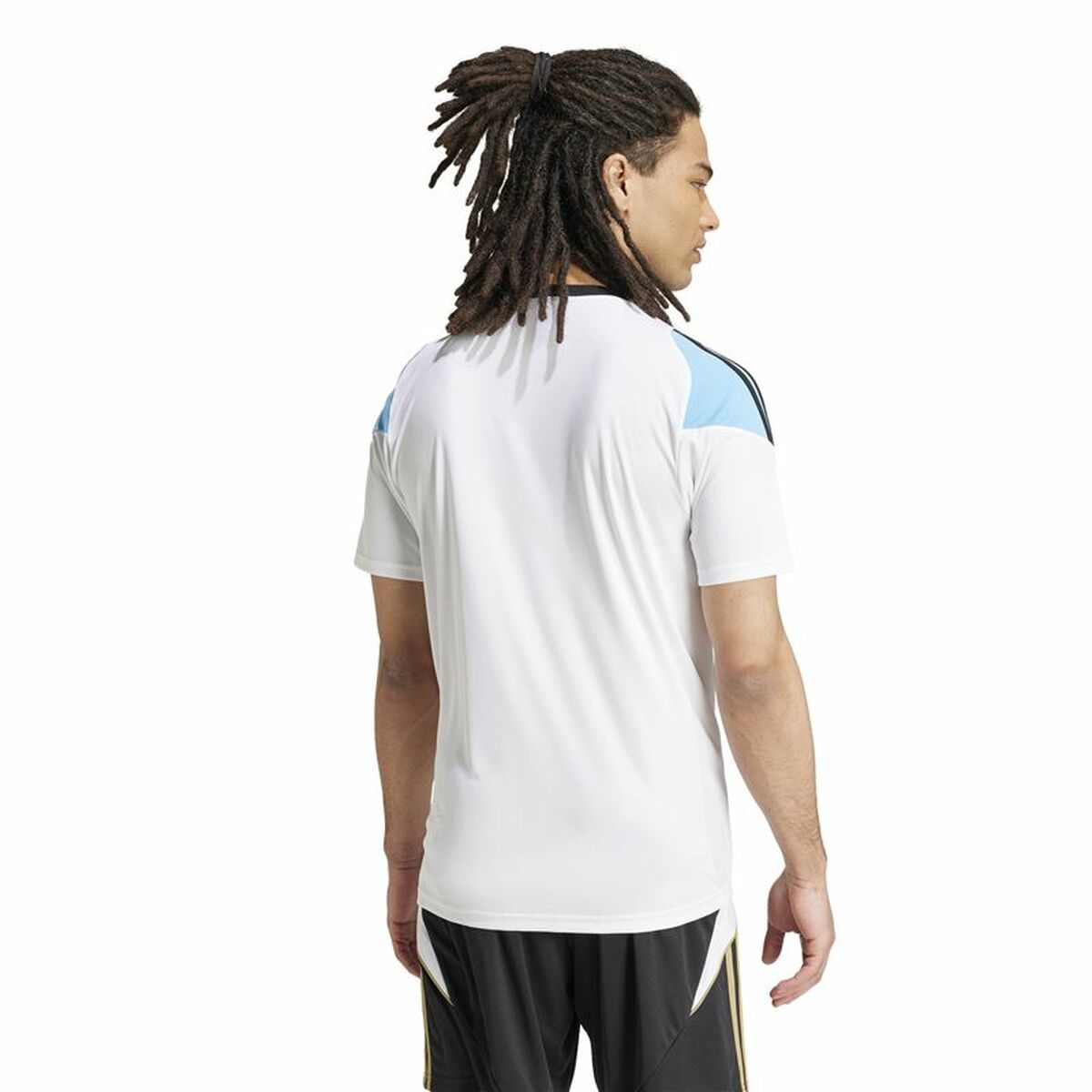 Football T-Shirt Adidas Messi Training Jersey White Blue-6