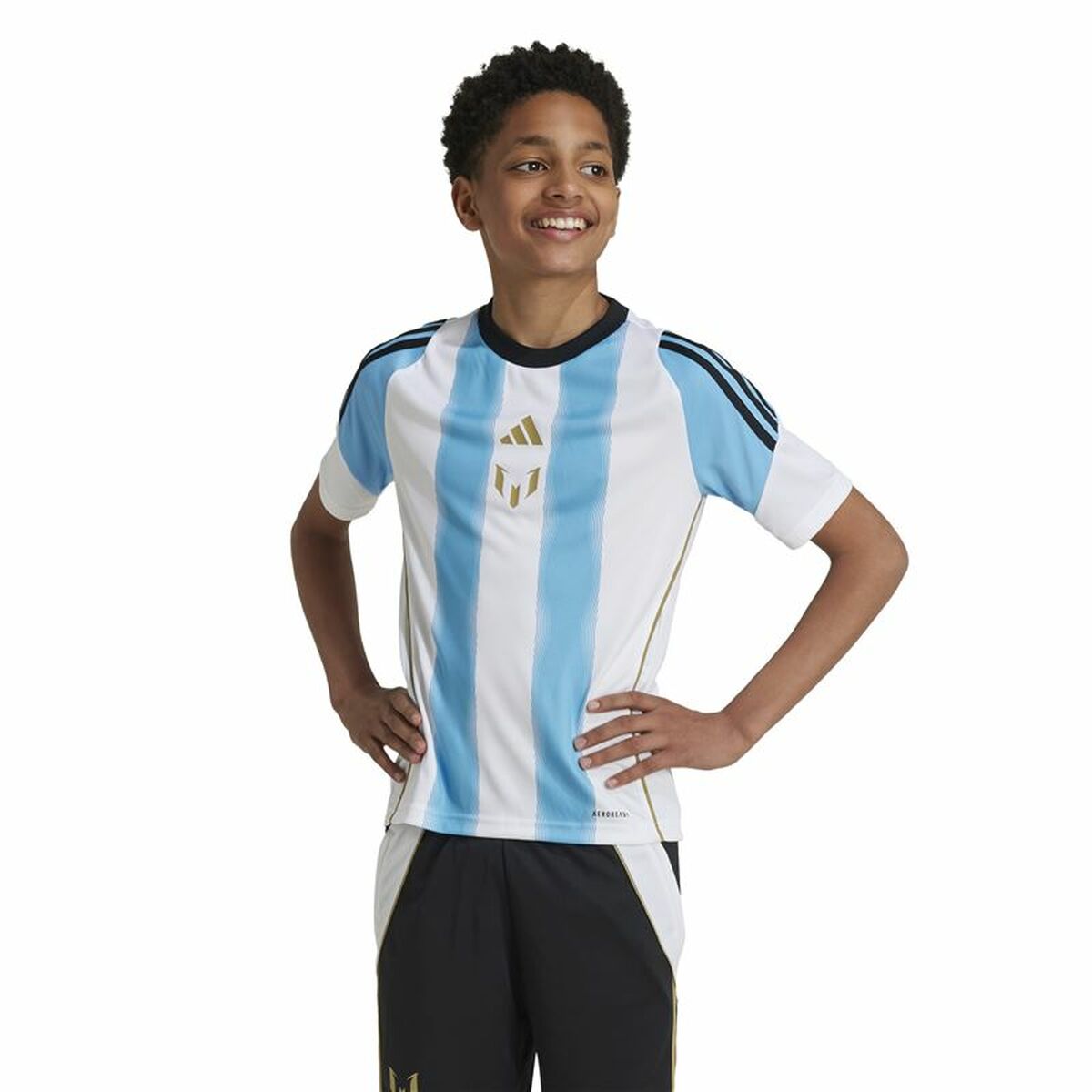 Football T-Shirt Adidas Messi Training Blue White-7