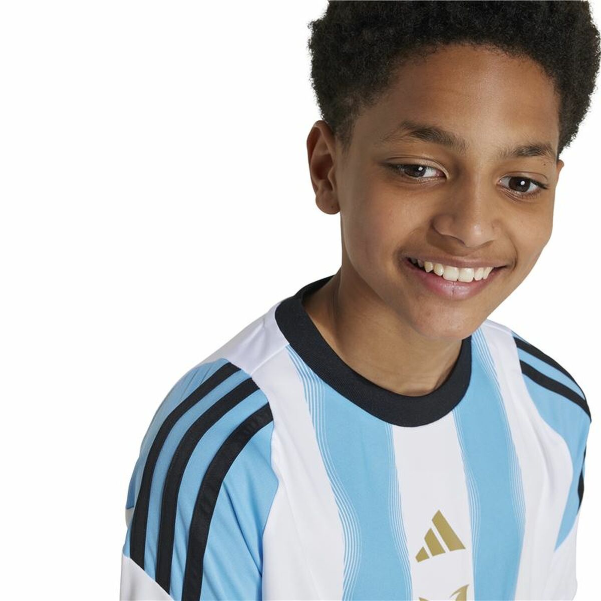 Football T-Shirt Adidas Messi Training Blue White-5