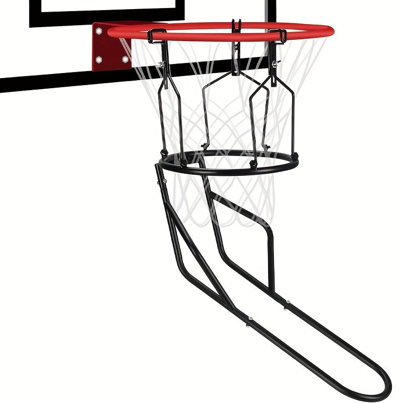 [Durable Basketball Accessories] 1 Set GADFISH Basketball Return Attachment, HeavyDuty Basketball Rebounder With 3 Stable LargeHooks, Durable Basketball Accessories For 18"Rim Basketball Training, Black
