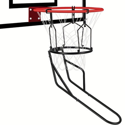 [Durable Basketball Accessories] 1 Set GADFISH Basketball Return Attachment, HeavyDuty Basketball Rebounder With 3 Stable LargeHooks, Durable Basketball Accessories For 18"Rim Basketball Training, Black