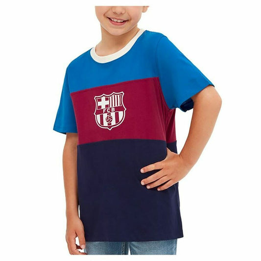 Children's Short Sleeved Football Shirt F.C. Barcelona Red-0
