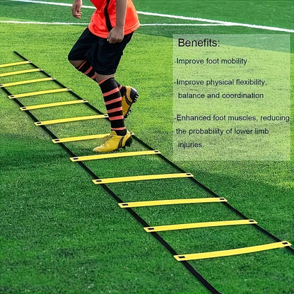 Complete Soccer Training Kit: Agility Ladder, Cones, Resistance Parachute & Ground Stakes - Durable PP Material for Speed and Sensitivity Exercises