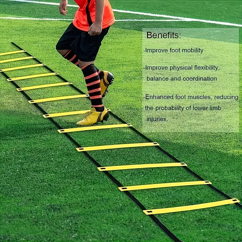 Complete Soccer Training Kit: Agility Ladder, Cones, Resistance Parachute & Ground Stakes - Durable PP Material for Speed and Sensitivity Exercises