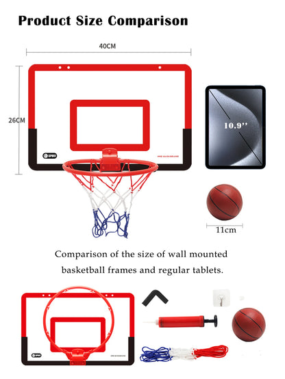 Basketball Stand, Indoor and Outdoor Basketball Backboard Wall Mounted Adhesive Hook for Gyms Schools Home Gifts for Boys Girls