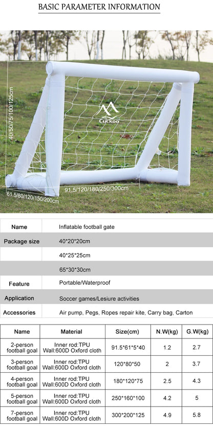 Hot sale!Large Size Adjustable Inflatable Soccer Goal Pitch with Net for Kids' Outdoor Football Field Single Layer Folding Tent