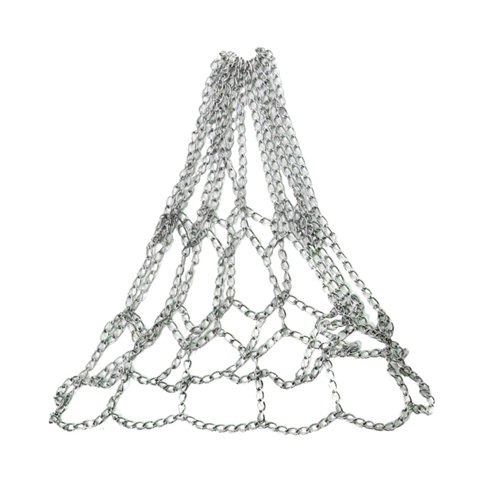 Basketball Net Rustproof Galvanized Iron Durable Basketball Target Net Metal Chain Basketball Net for Basketball Hoop