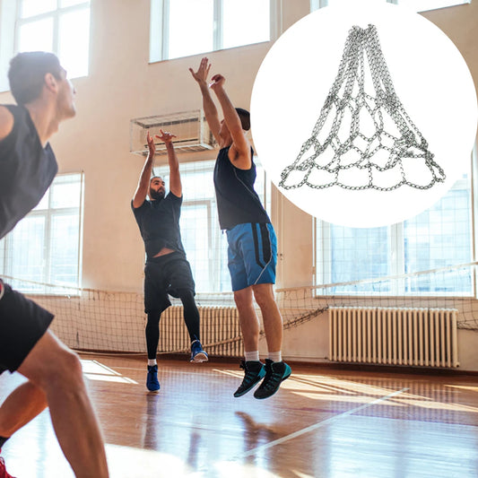 Basketball Net Rustproof Galvanized Iron Durable Basketball Target Net Metal Chain Basketball Net for Basketball Hoop