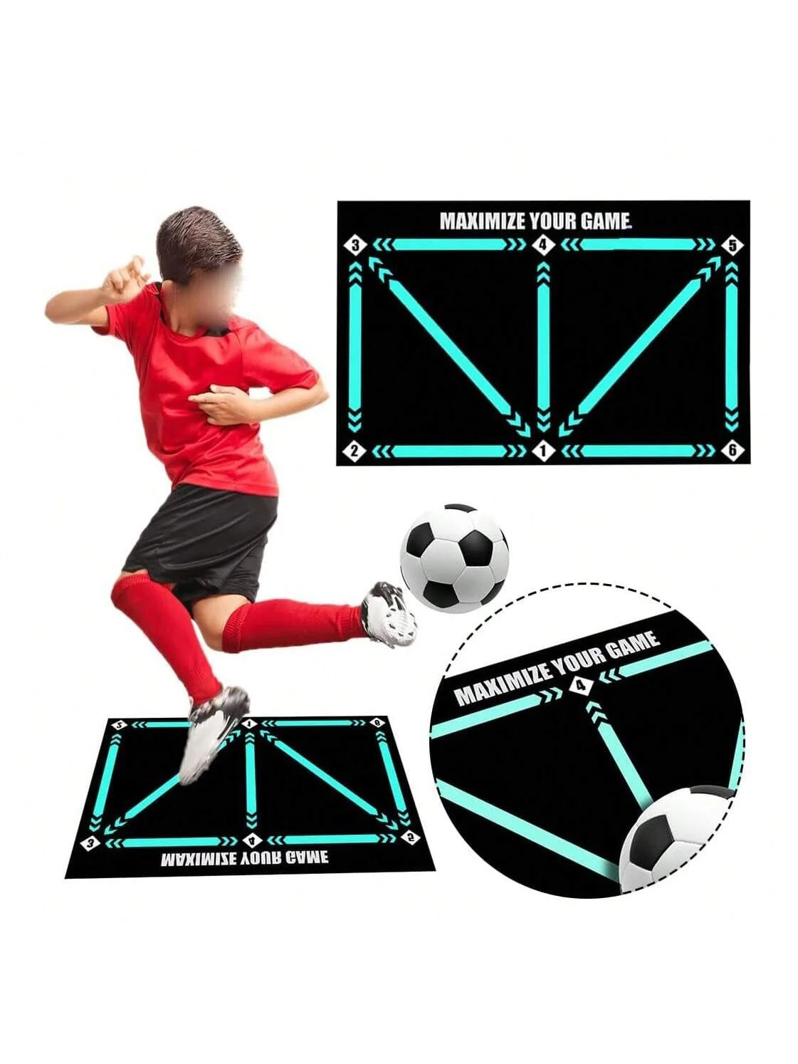 Soccer ball control training mat | Stable and silent rubber base | Digital Guidance Design | Improve ball sense, daily training