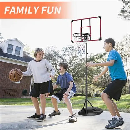 Portable 7.5ft 9.2ft 32 Inch Adjustable Basketball Hoop System Wheels for Youth Adults Indoor Outdoor Basketball Court Equipment