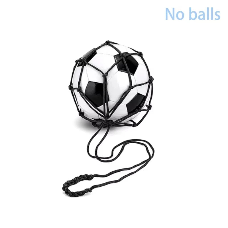 Youth Football Self Trainer Kick Net Pocket Professional Outdoor Sport Nylon Net Basketball Bag Solid Mesh Soccer Ball Carry Bag