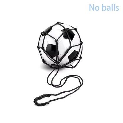 Youth Football Self Trainer Kick Net Pocket Professional Outdoor Sport Nylon Net Basketball Bag Solid Mesh Soccer Ball Carry Bag