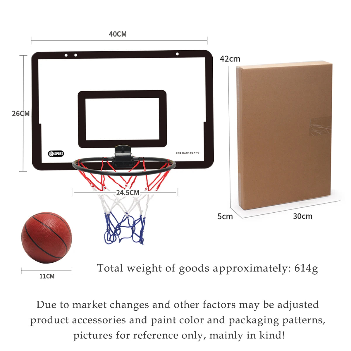 Basketball Stand, Indoor and Outdoor Basketball Backboard Wall Mounted Adhesive Hook for Gyms Schools Home Gifts for Boys Girls
