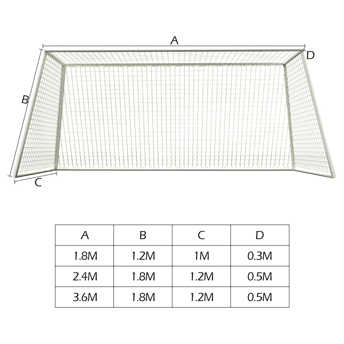 Soccer Goal Net Sports Soccer Replacement  Anti-impact Goal Nets and Soccer Goal Straps For 1.8m 2.4m 3.6m Soccer Goals Outdoor