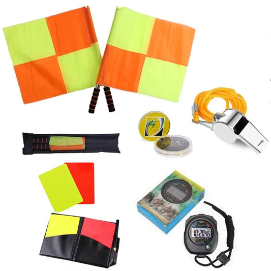 Professional 5-Piece Soccer Referee Kit – Includes Stopwatch, Cards, Whistle & Toss Coin
