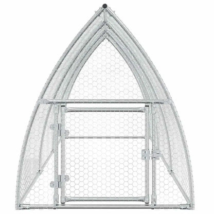 Galvanized Steel Chicken Cage - 118.1"x41.3"x47.2" Silver Outdoor Poultry Run