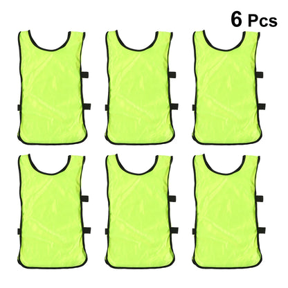 6-Pack Kids' Mesh Training Vests – Breathable Sports Pinnies for Soccer & Basketball