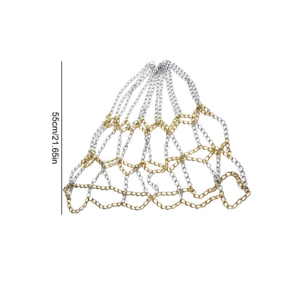 Basketball Net Rustproof Galvanized Iron Durable Basketball Target Net Metal Chain Basketball Net for Basketball Hoop