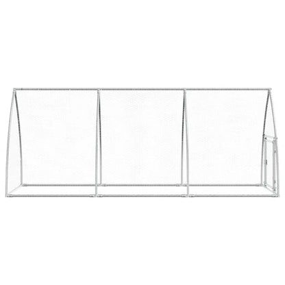 Galvanized Steel Chicken Cage - 118.1"x41.3"x47.2" Silver Outdoor Poultry Run