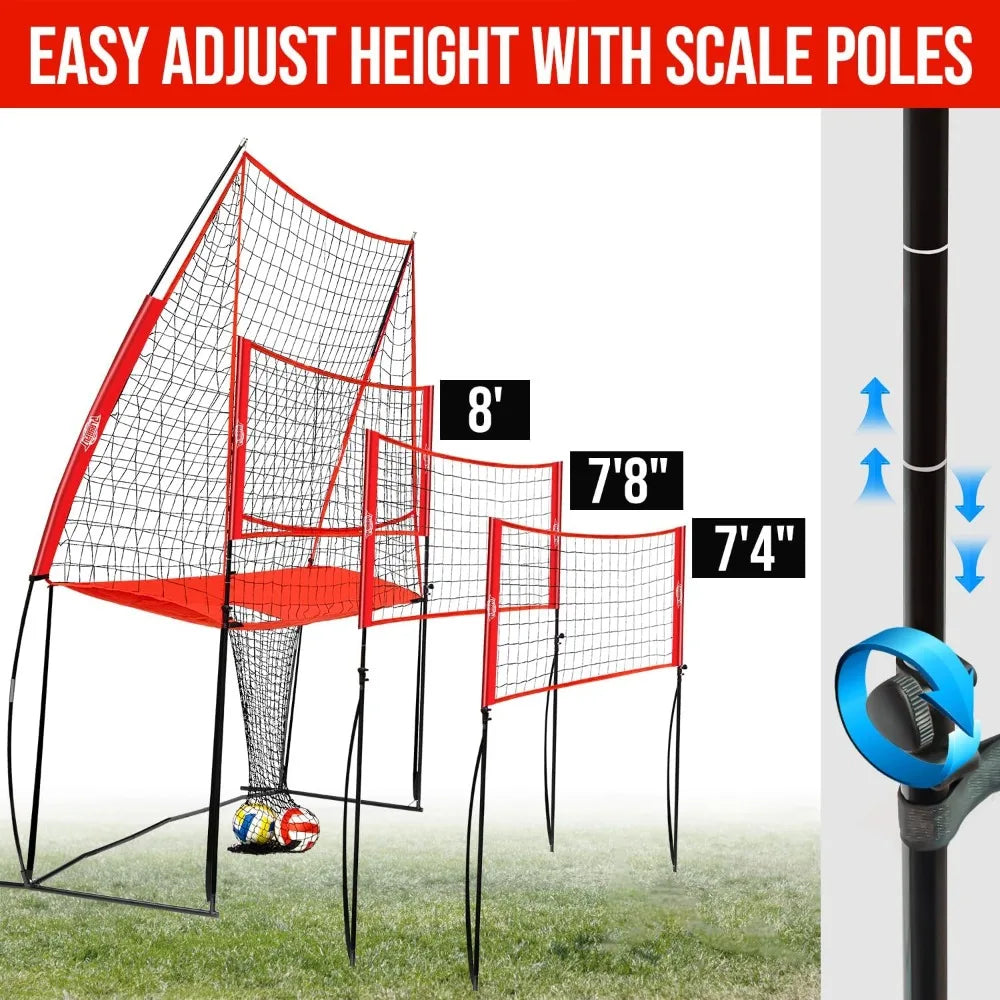Adjustable Volleyball Training Net – Portable Serving & Spiking System