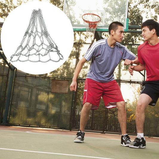 Basketball Net Rustproof Galvanized Iron Durable Basketball Target Net Metal Chain Basketball Net for Basketball Hoop
