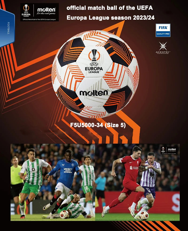 Molten Professional High Quality Size 5 PU Material Outdoor Football Training League Goal Official Match Seamless Futbol Topu