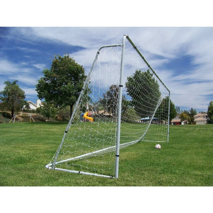 Official Size 24 X 8 X 5 Ft. Steel Soccer Goal. Heavy Duty Frame w/Net. Tournament, Regulation Size Goals. Professional Portable