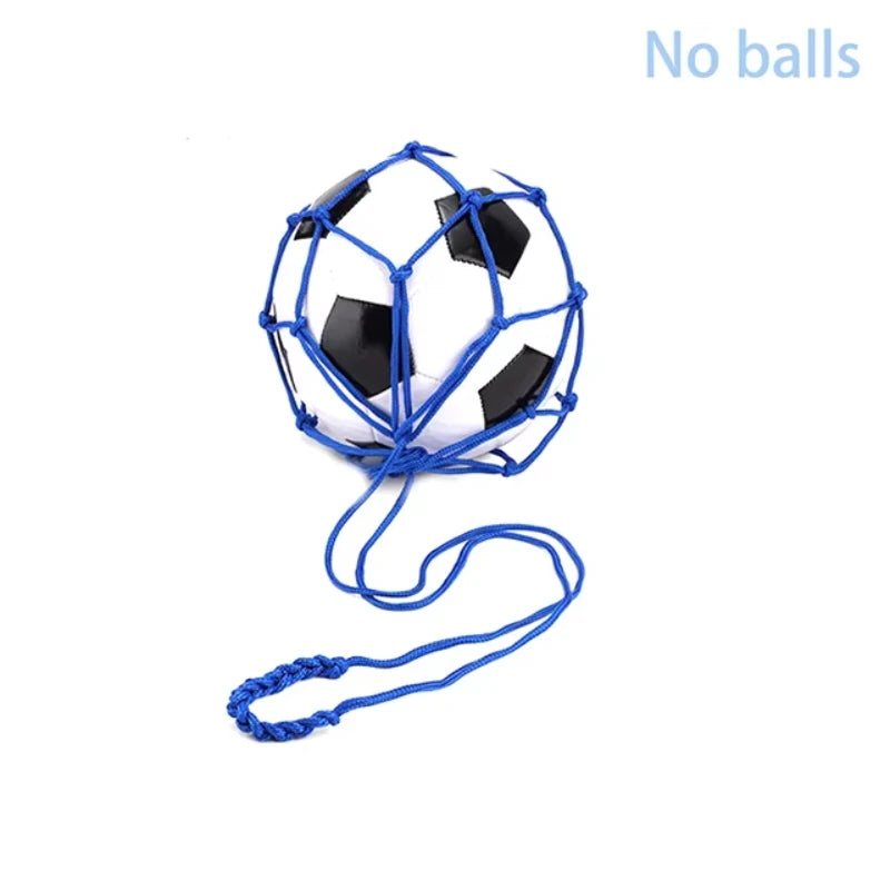Youth Football Self Trainer Kick Net Pocket Professional Outdoor Sport Nylon Net Basketball Bag Solid Mesh Soccer Ball Carry Bag