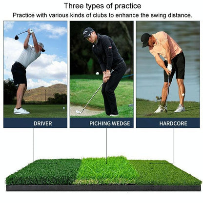 Indoor Golf Practice Pad - 3-in-1 Swing Mat for Hitting and Chipping - 90X40Cm