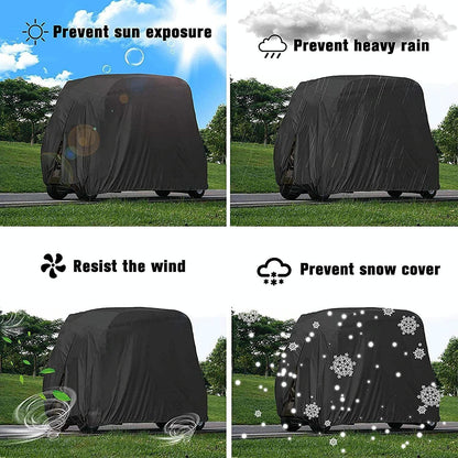 Waterproof Golf Cart Cover - 242 x 122 x 168 Cm - Black
