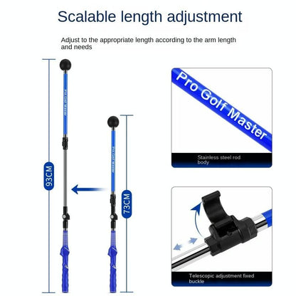 Adjustable Golf Swing Trainer for Beginners - Foldable & Corrective - Blue