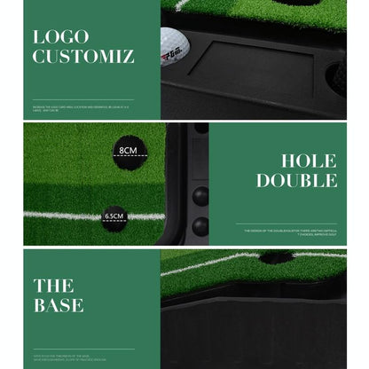 2.5m Golf Putting Mat with Push Rod Trainer & 6 Balls - no Auto Return