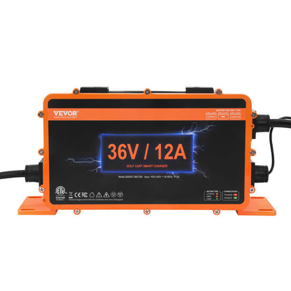 VEVOR 12 AMP Golf Cart Smart Battery Charger for EZGO D-Style IP67 ETL