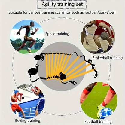 Complete Soccer Training Kit: Agility Ladder, Cones, Resistance Parachute & Ground Stakes - Durable PP Material for Speed and Sensitivity Exercises