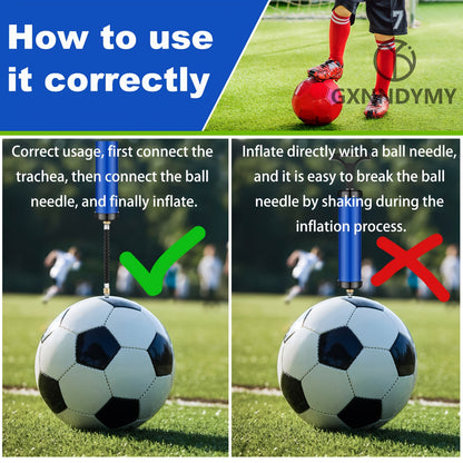 Portable Air Pump, Ball Pump Inflator Kit With Needle, Nozzle, Extension Hose For Soccer Basketball Football Volleyball Water Polo Rugby Exercise Sports Ball Balloon Swim Inflatables, Blue