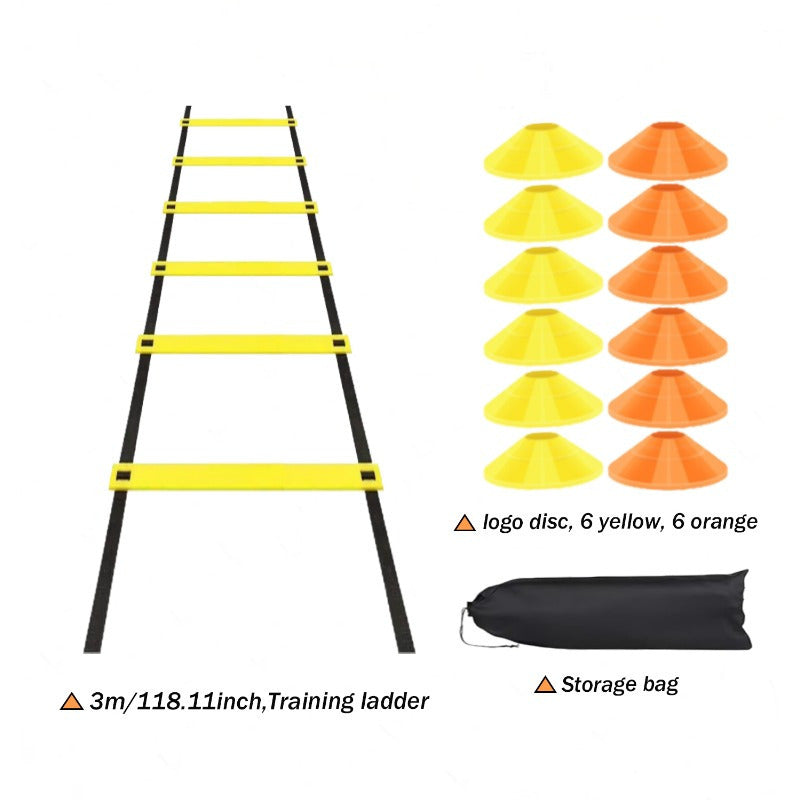 1 Set PE Agility Ladder for Speed Training, Multi-Size Horizontal Speed Ladders with Cones, Soccer & Basketball Footwork Drill Equipment, Football Fitness Training Gear